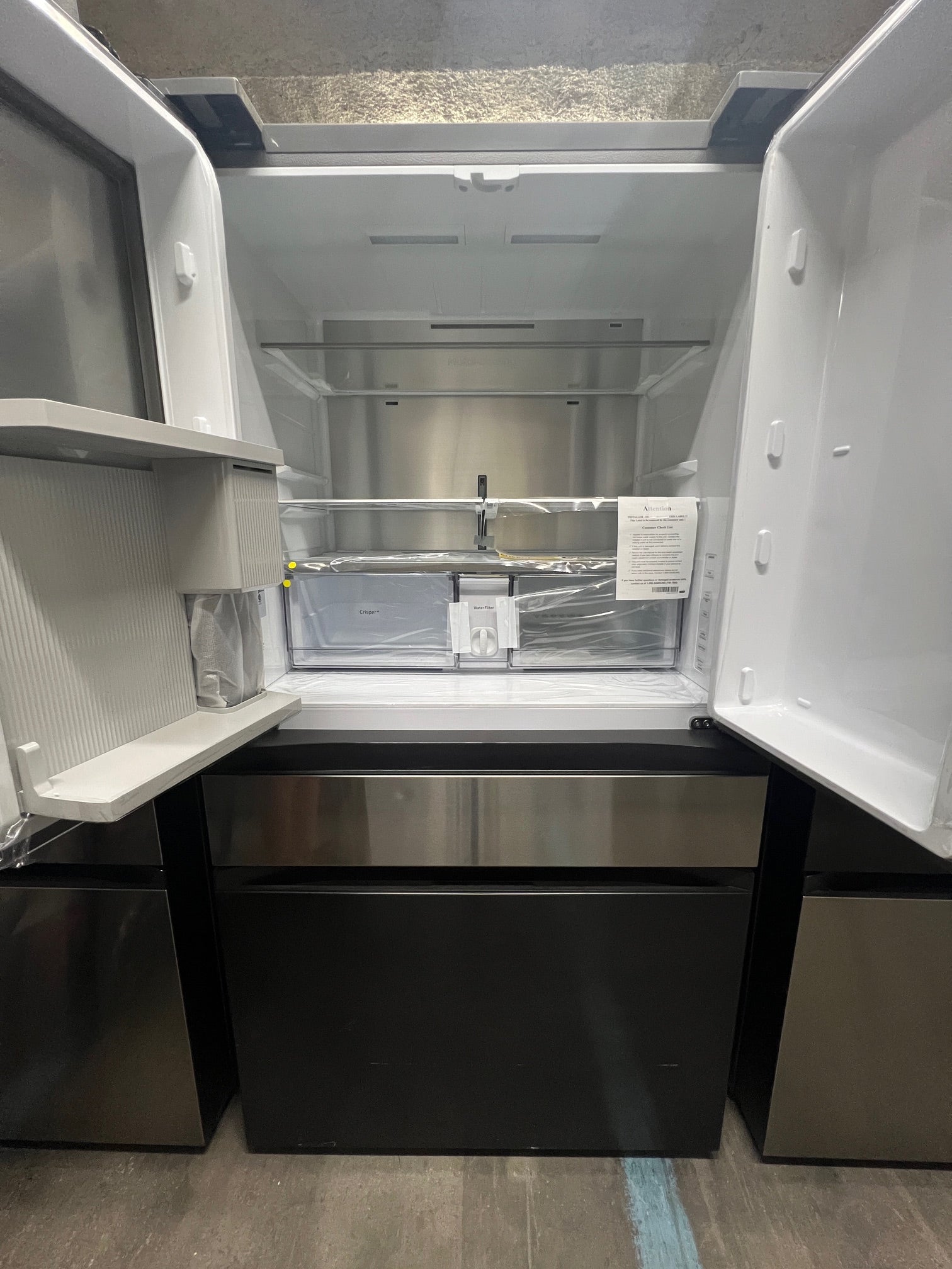 Samsung BESPOKE 23 cu. ft. 4-Door Counter Depth Stainless Steel & Stainless Black